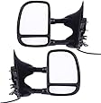 DEDC 1999-2007 Ford F250 F350 F450 Pair Power Towing Mirrors Side View Mirrors Fit 1999 2000 2001 2002 2003 2004 2005 2006 2007 Super Duty Truck