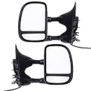 DEDC 1999-2007 Ford F250 F350 F450 Pair Power Towing Mirrors Side View Mirrors Fit 1999 2000 2001 2002 2003 2004 2005 2006 2007 Super Duty Truck