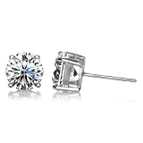 Jessica s Cubic Zirconia Silver Tone Stud Earrings - 4 TCW