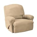 Stretch Suede Recliner Slipcover - Oatmeal