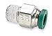 Parker Nickel Plated Brass Male Connector, 3/8" Tube Size - 1 Each