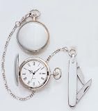 Legere Bpws-804-R Silver Pocket Watch With Knife and Chain with Pocket Knife