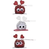 Valentine's Day Sparkle Pom Pom Critters Group Activity Foam Craft Kit (Pack of 3)