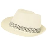 New Vented Braid Toyo Trilby Fedora Crushable Hat W Band White Xl Large Extra Large