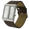 Geneva Platinum 7776 Dual Face Genuine Leather Watch- Brown