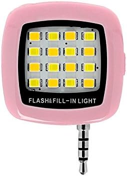 Camera light Mini 16 Led Speedlite Flash Pocket Spotlight Video Light for IPhone Samsung LG Phones(Pink）
