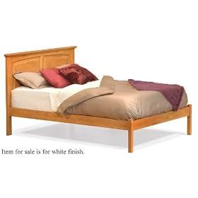Twin Size Platform Bed with Open Footrail White Finish by Atlantic Furniture