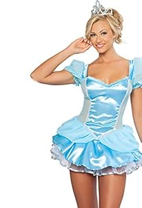 Dear-lover Women's Cinderella Fancy Dress Costume Halloween One Size Blue
