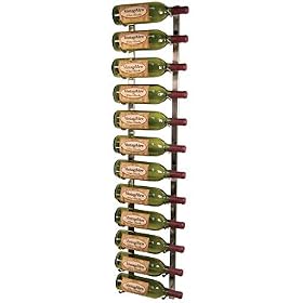 Vintage View 12 Bottle Wall Mounted Wine Rack (1 Deep - Black) by
