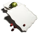 Pinzon Country Crafts Square Salad Plates, Set of 4, Florentina White