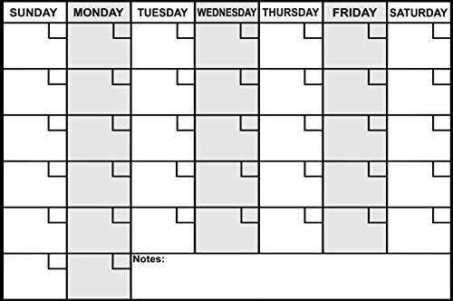 Refrigerator Calendar Magnet 15 Inches X 11 Inches - Fridge - Dry Erase White Board - Message Board- Write and Wipe