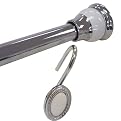 Shower Curtain Graduated Rod and Hook Set - Chrome/ White