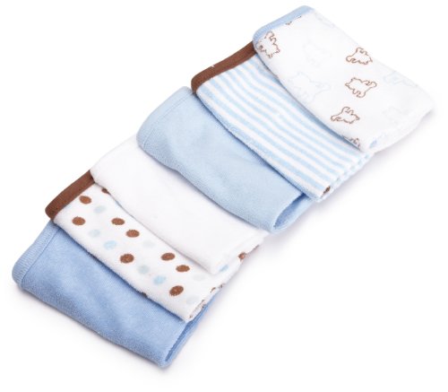 Carter's Watch the Wear 6 Pack Washcloths, Blue, One Size