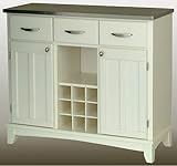 Stainless Steel Top on White Server by Home Styles - White (5100-0023)