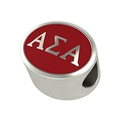 Alpha Sigma Alpha Enamel Sorority Bead Charm Fits Most European Style Bracelets. High Quality Bead in Stock for Fast Shipping