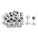 uxcell　服レバーブラケット　ステンレス鋼素材　シルバートーン　25mmの直径　20枚入り