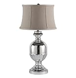 Pair Classic Acorn Antique Silver Mercury Glass Table Lamp