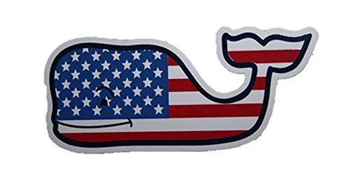 Vineyard Vines American Whale Flag Vinyl Sticker Decal New Red White Blue
