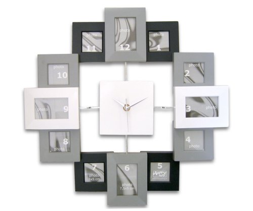 Horloge Photo de famille Gris/blanc