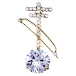 Swarovski Crystal Golden Erhu Clear Crystal Brooches And Pins