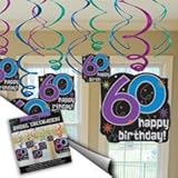 Amscan BB103390 The Party Continues 60Th Birthday Swirl Decorations - 12 pc