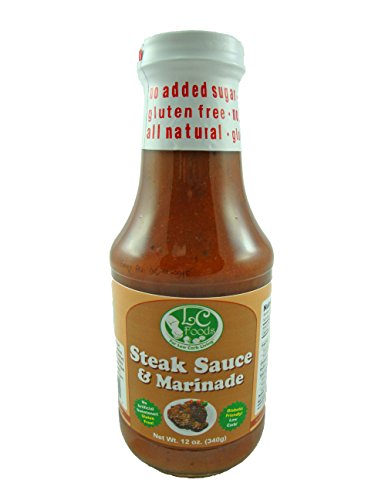 LC Foods Steak Sauce and Marinade Low Carb, Paleo, Gluten Free, Wheat Free, No Sugar, All Natural, Diabetic Friendly (12 oz)
