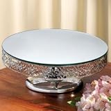FOOTED MIRROR TOP CAKE PLATE
