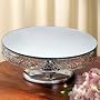 MIRROR TOP CAKE PLATE - FOOTED MIRROR TOP CAKE PLATE - cake stand