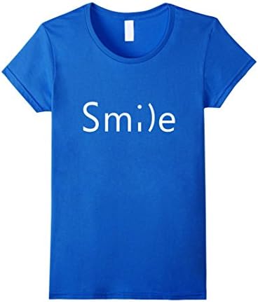 Women's Smiley Face Cute, Positive, Happy Smile Face Unisex T-shirt Large Royal Blue