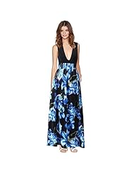 Sexy Floral Print Polyester Sleeveless Illusion Maxi Dress 