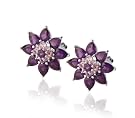 Sterling Silver Amethyst Flower Earrings