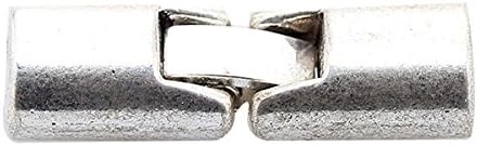 Diyfashion Women's 5Pcs Tibet Bracelet Buckle Clasp Hooks End Caps Connector for 5mm Leather Bracelet Making Findings