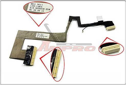 AmPro | Genuine New Vedio Flex LCD cable for MSI Wind U100 U90 U110 U120 Series 10" LVDS || MSI NO11, K19-3030019-H58, K19-3030028-H58