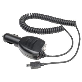 Mini-USB Car Charger with extra USB Port for TomTom ONE (V2 and XL), Mio C220 C230 C310x C310 C320 C710 and Motorola W385, v3 Razr, K1 Krzr, HTC Mogul, Touch and BlackBerry