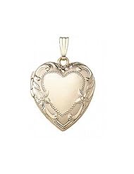 Solid 14K Yellow Gold Heart Locket 3/4 inch x 3/4 inch in Solid 14K Yellow Gold