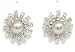 Stunning Fashion Silver Pearl & White Gold Coloured CZ Stud Earrings By The Olivia Collection