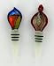 Rainbow Swirl Cut Glass Wine Bottle Alcohol Stopper Set