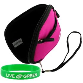 Neoprene Sleeve (Hot Pink) Case for JVC PICSIO GC-FM1BUS HD Camcorder Purple