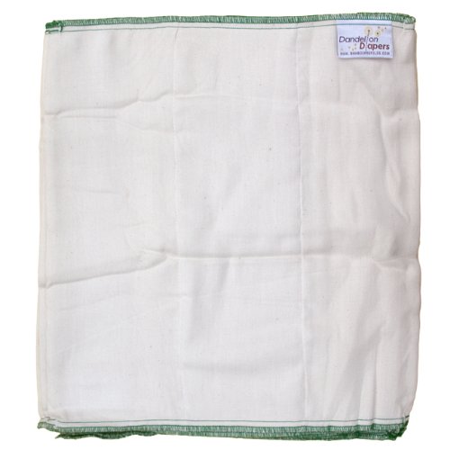 Dandelion Diapers Organic Cotton Blend Prefolds Half Dozen - Size 3