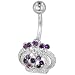 pug23  - Belly Navel Rings Purple Crystal Royal Monarch Crown