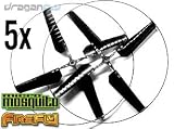 5 Black Main Rotor Sets (5 Upper + 5 Lower Rotor Blades) For Micro Mosquito & FireFly RC Helicopters