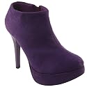 Womens Suede Round Toe High Heeled Ankle Shoe Boots