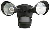 Designers Edge L-988BR 240 Degree Sensor Twin Head Super Bright LED Motion Activated Floodlight, Bronze