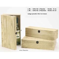 Weinkiste mit Klappdeckel f�r 2 Flaschen | Wooden boxes with hinged lid for 2 bottles