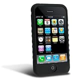 Eforcity All-in-One iPhone 1st Gen (NOT for iPhone 3G) Accessory Bunlde -- High Quality Black Silicone Skin Case w/ Belt Clip + Reusable Screen Protecot + Travel / Home Charger + Rapid Car Charger.