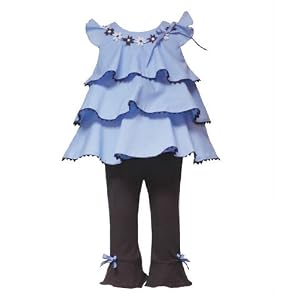 Rare Editions Girls 2-6x Ruffle Top Legging Set