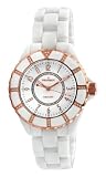 Peugeot Women's PS4893WT Swiss Ceramic Swarovski Crystal White Dial Watch