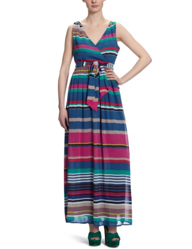 NafNaf Damen Kleid (lang) RNR67, Gr. 36 (38 FRA), Grau (1522 bleu ardoise) Preisvergleich