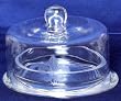 Individually Hand Etched Fleur De Lis Glass Pate Dish 3"H 5"D