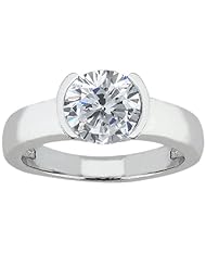 0.50 Ct Round H/I I1 Diamond 18K White Gold Ring